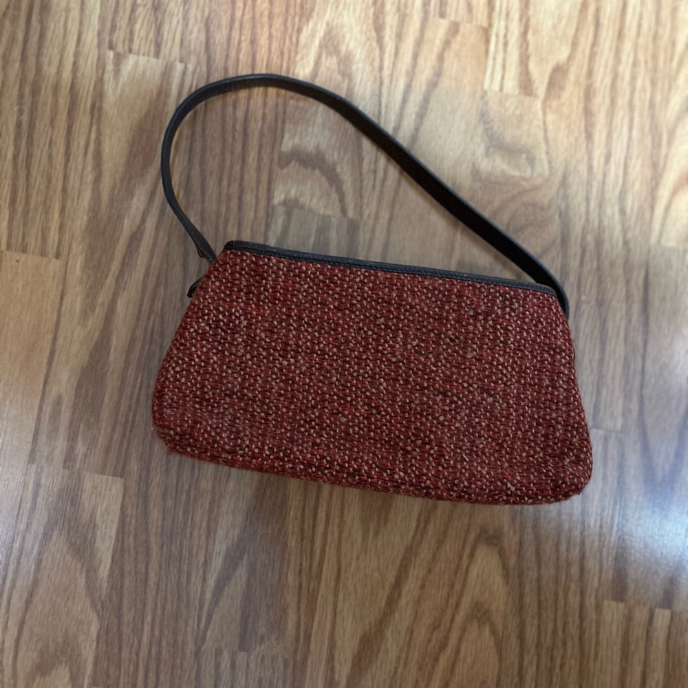 Banana Republic Burnt Orange Wool Blend Woven Shoulder Bag